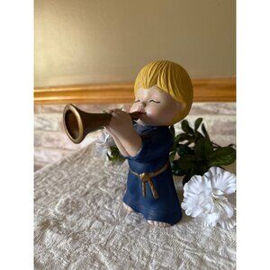 Vintage Ceramic Figurine Of Child With Trumpet
